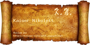 Kaiser Nikolett névjegykártya