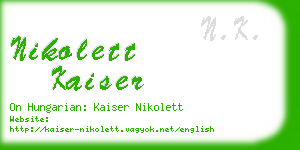 nikolett kaiser business card